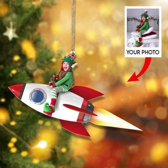 Custom Photo Ornament - Personalized Kid Photo Mica Ornament - Kid Dinosaur - Christmas Gift For Family Members, Kids - Thegiftio