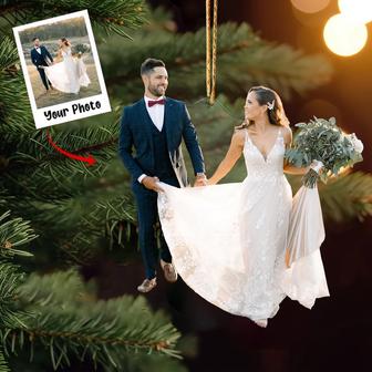 Custom Photo Ornament, Wedding, Christmas Gift For Couple, Christmas Gift For Wife Husband, Anniversary Gift - Thegiftio