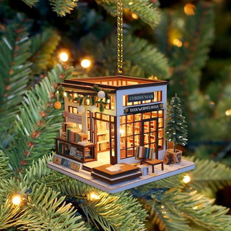 Customized Book Store Ornament, Bookshelves Ornaments, Gifts for Book Lovers, Book Worms, Gift for Librarian - Thegiftio UK