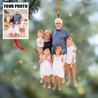 Customized Your Photo Ornament - Grandkids With Grand Parents - Christmas Gift For Grandma, Grandpa, Family Members - Thegiftio UK