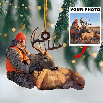 Customized Photo Ornament I Love Being A Hunter - Personalized Photo Mica Ornament - Christmas Gift For Hunting Lovers, Hunter - Thegiftio UK
