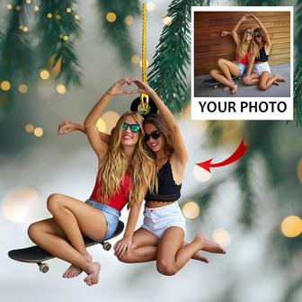 Customized Your Photo Ornament - Personalized Photo Mica Ornament - Christmas Gifts For Bestie, Sister - Thegiftio UK
