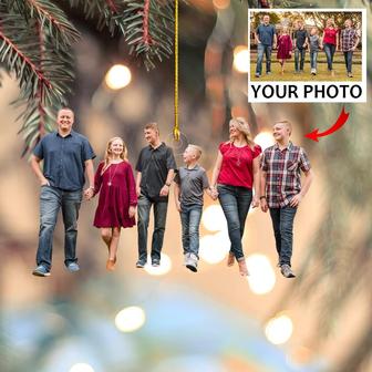 Family Photo Ornament - Personalized Custom Photo Mica Ornament - Christmas Gift For Family, Family Members - Thegiftio UK