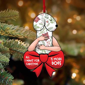 Funny Christmas Ornament, Dirty Christmas Ornament, All I Want For Christmas Is More Dog, Dog Lover Gift - Thegiftio