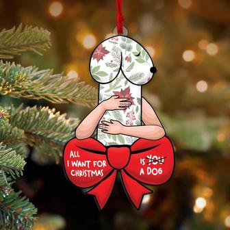 Funny Christmas Ornament, Dirty Christmas Ornament, All I Want For Christmas Is A Dog, Dog Lover Gift - Thegiftio UK