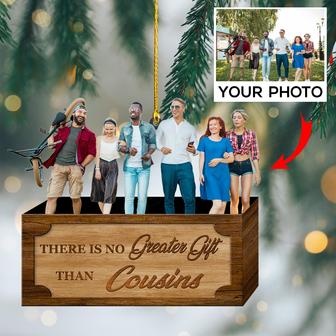Personalized Photo Ornament - Gift For Family Member - No Greater Gift Than Cousins - Thegiftio UK
