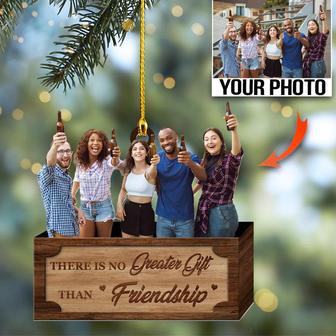 There Is No Greater Gift Than Friendship - Custom Photo Ornament - Christmas, Birthday Gift For Family, Family Members, Mom, Dad, Husband, Wife - Thegiftio UK