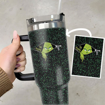 40 oz Mean Grinch Christmas Tumbler, Mean One Tumbler, Tumbler Grinch Cup, Xmas Cup, Stanley Grinch Tumbler - Thegiftio