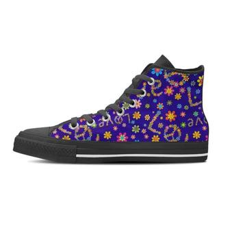 Abstract Floral Hippie Men's High Top Shoes - Monsterry AU