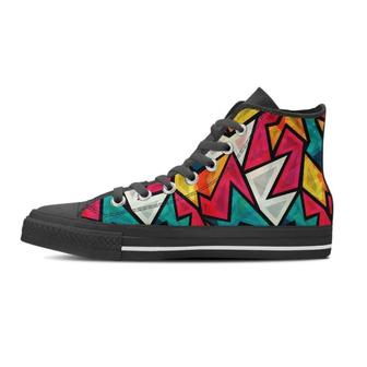 Abstract Geometric Colorful Men's High Top Shoes - Monsterry AU