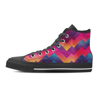 Abstract Geometric Grunge Men's High Top Shoes - Monsterry AU
