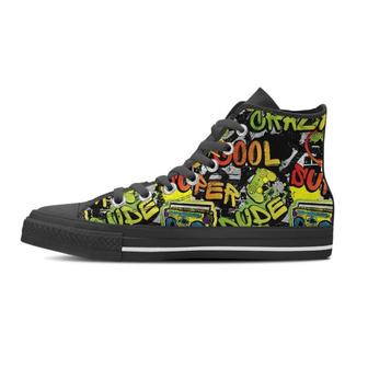Abstract Graffiti Drips Print Women's High Top Shoes - Monsterry