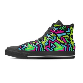 Abstract Graffiti Geometric Men's High Top Shoes - Monsterry AU