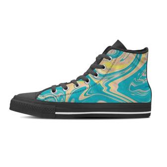 Abstract Green Marble Women's High Top Shoes - Monsterry AU