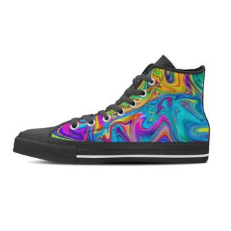 Abstract Mixing Ink Women's High Top Shoes - Monsterry AU