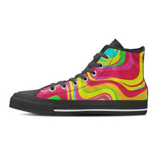 Abstract Paint Men's High Top Shoes - Monsterry