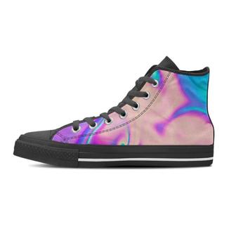 Abstract Trippy Holographic Men's High Top Shoes - Monsterry DE