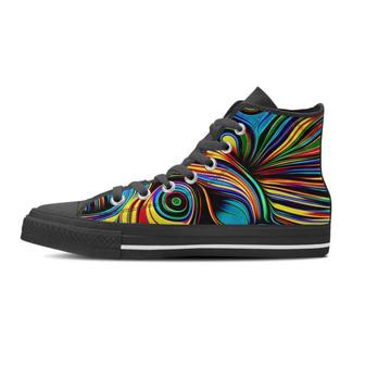 Abstract Wavy Men's High Top Shoes - Monsterry AU