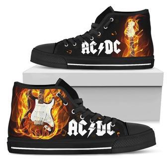 ACDC Sneakers Custom Guitar High Top Shoes Gifts For Music Fans High Top Shoes | Favorety CA