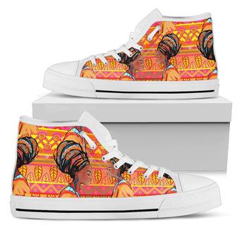 African Girl Aztec Men High Top Shoes - Monsterry AU