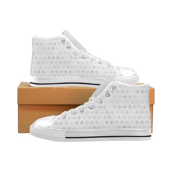 Airplane print pattern Men's High Top Shoes White - Monsterry DE