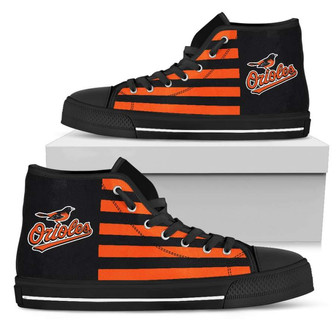 American Flag Baltimore Orioles High Top Shoes - Monsterry