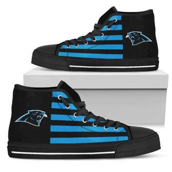 American Flag Carolina Panthers High Top Shoes | Favorety CA