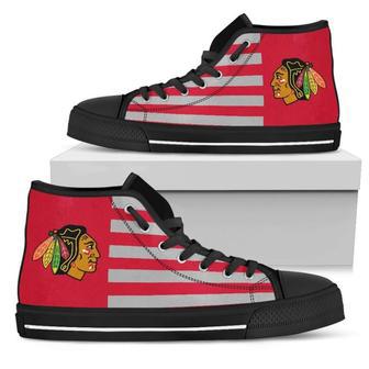 American Flag Chicago Blackhawks High Top Shoes | Favorety DE