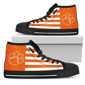 American Flag Clemson Tigers High Top Shoes | Favorety