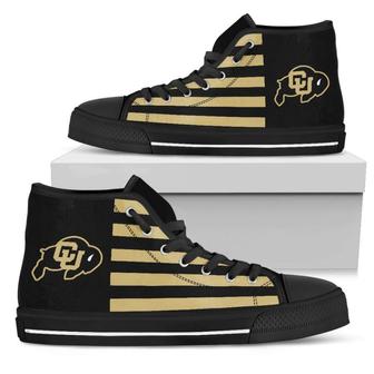 American Flag Colorado Buffaloes High Top Shoes - Monsterry CA