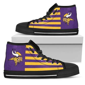 American Flag Minnesota Vikings High Top Shoes | Favorety AU