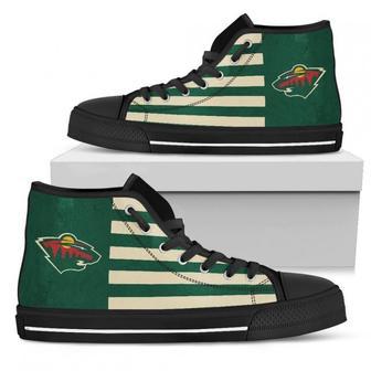 American Flag Minnesota Wild High Top Shoes | Favorety