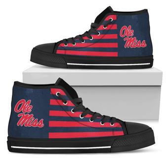American Flag Ole Miss Rebels High Top Shoes - Monsterry DE