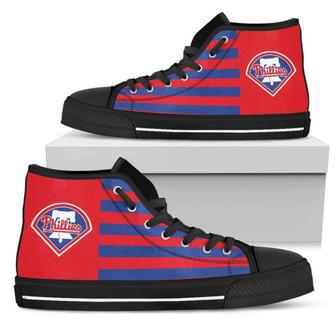 American Flag Philadelphia Phillies High Top Shoes | Favorety CA