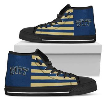 American Flag Pittsburgh Panthers High Top Shoes - Monsterry DE