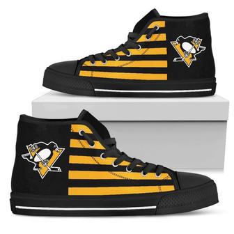 American Flag Pittsburgh Penguins High Top Shoes | Favorety CA