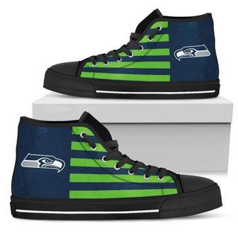 American Flag Seattle Seahawks High Top Shoes | Favorety UK