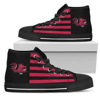American Flag South Carolina Gamecocks High Top Shoes - Monsterry