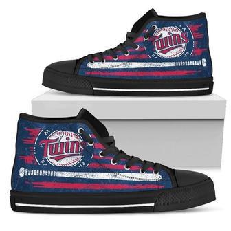 American Flag Vintage Baseball Minnesota Twins High Top Shoes For Men And Women Custom Canvas Shoes | Favorety UK