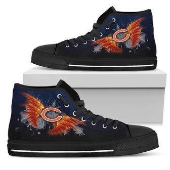 Angel Wings Chicago Bears High Top Shoes | Favorety