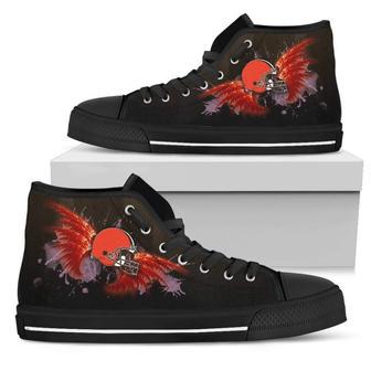 Angel Wings Cleveland Browns High Top Shoes | Favorety