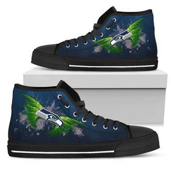 Angel Wings Seattle Seahawks High Top Shoes | Favorety CA