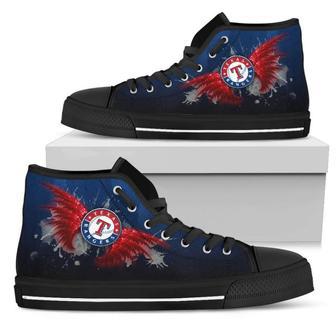 Angel Wings Texas Rangers High Top Shoes | Favorety