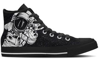 Astronaut High Tops Canvas Shoes - Monsterry