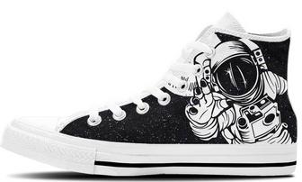 Astronaut In Galaxy High Top Shoes - Monsterry CA