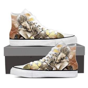 Attack On Titan White Eren High Top Shoes | Favorety CA