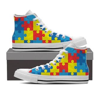 Autism Awareness -Clearance High Top Shoes Sneakers - Monsterry