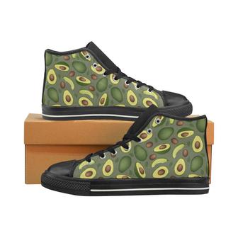 Avocado Pattern Background Men'S High Top Shoes Black - Monsterry