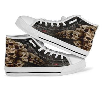 Awesome skull high top shoes - Monsterry