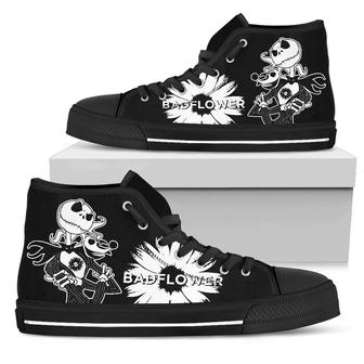 Badflower Sneakers Jack Skellington High Top Shoes Rock Band High Top Shoes - Monsterry UK